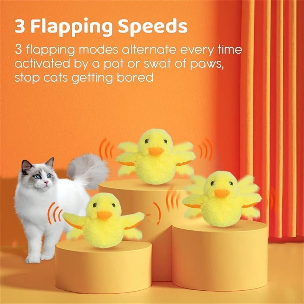 Flappy Duck: Interactive Catnip Toy with Vibration for Endless Feline Fun!