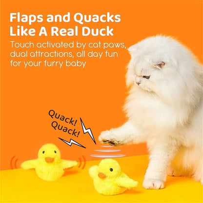 Flappy Duck: Interactive Catnip Toy with Vibration for Endless Feline Fun!