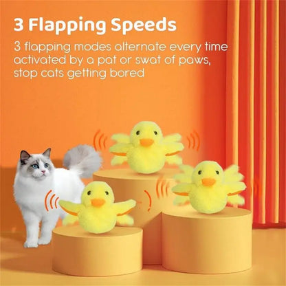 Flappy Duck: Interactive Catnip Toy with Vibration for Endless Feline Fun!