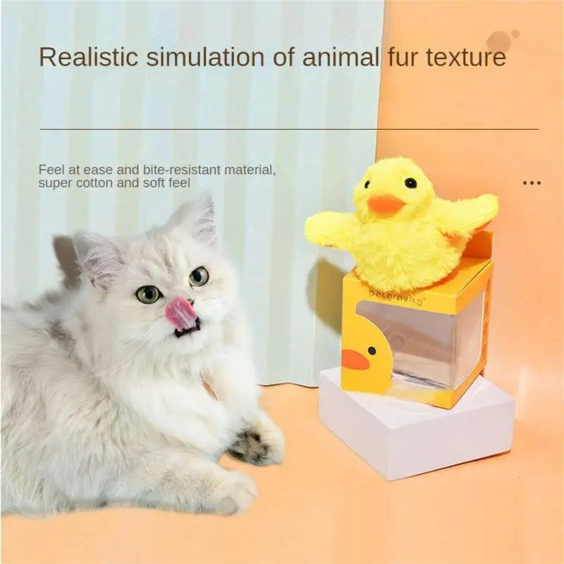 Flappy Duck: Interactive Catnip Toy with Vibration for Endless Feline Fun!