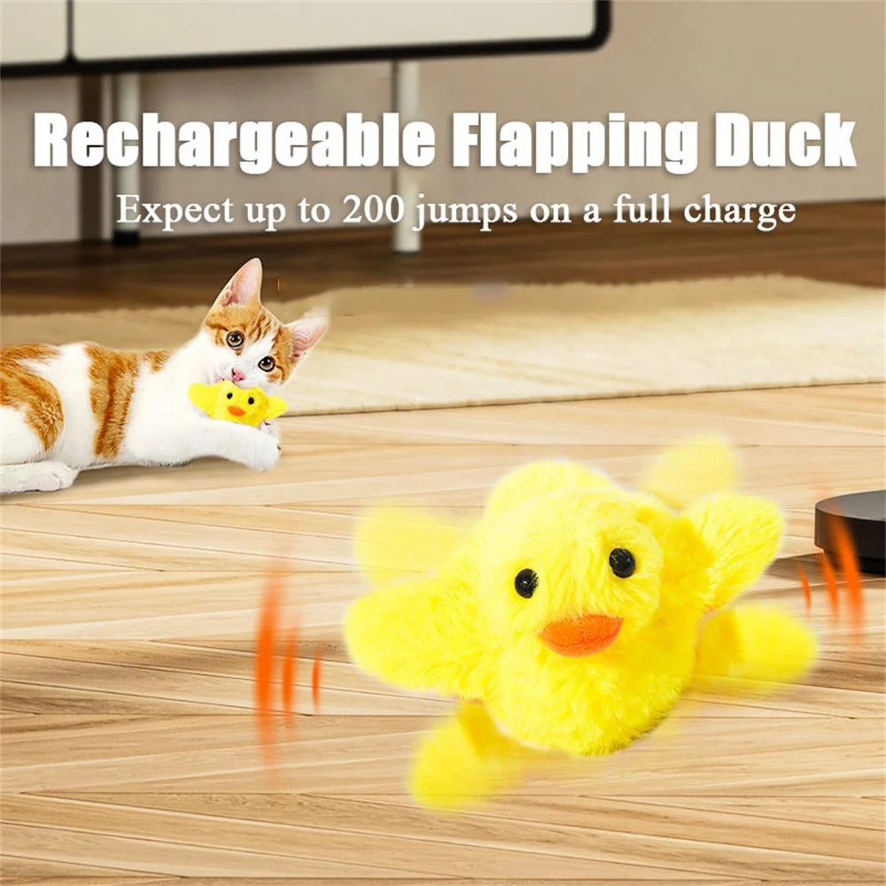 Flappy Duck: Interactive Catnip Toy with Vibration for Endless Feline Fun!