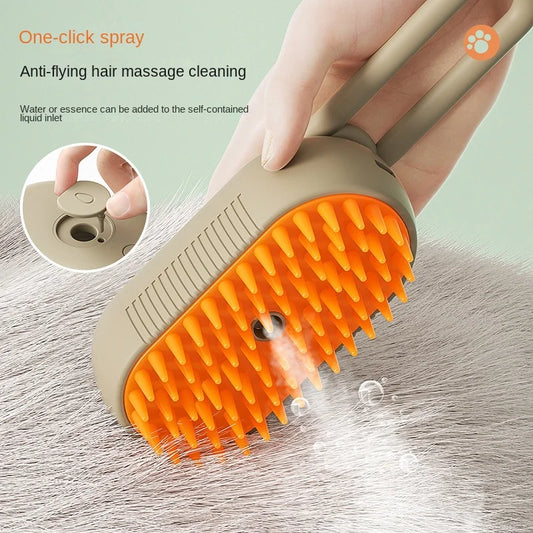 Electric Spray Steam Brush 3 in 1 for Cats and Dog Grooming Comb