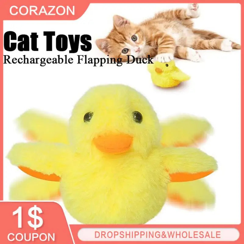 Flappy Duck: Interactive Catnip Toy with Vibration for Endless Feline Fun!